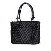 シャネル マトラッセ カンボンライン ココマーク トートバッグ ハンドバッグ ブラック ラムスキン レディース CHANEL 【中古】